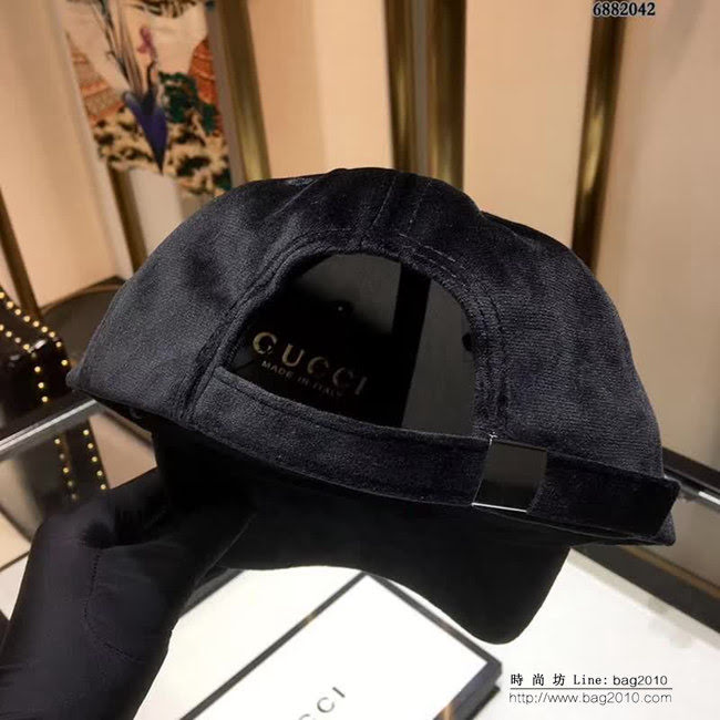 GUCCI古馳 實物實拍 秋冬款絲絨棒球帽 6882042 LLWJ8748